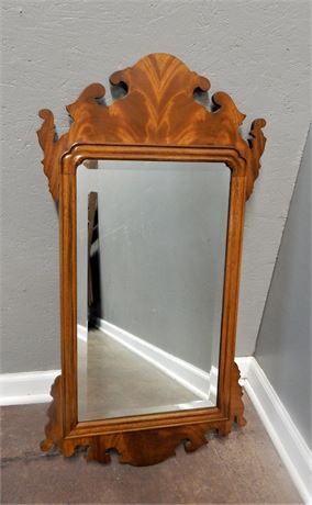 Wood Wall Mirror with Beveled Glass by Council Craftsmen