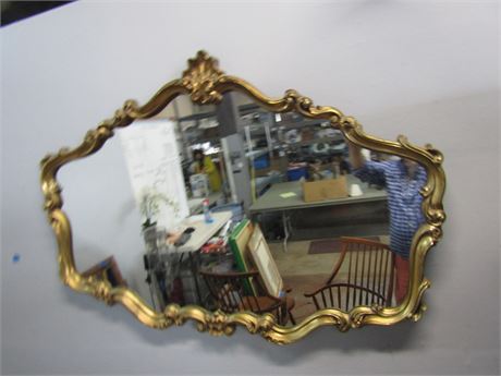 Large Oval Ornate Oval Shaped Wall Mirror with Gold Frame