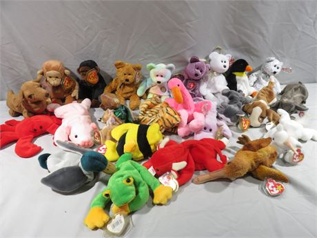 Lot of 24 Beanie Babies