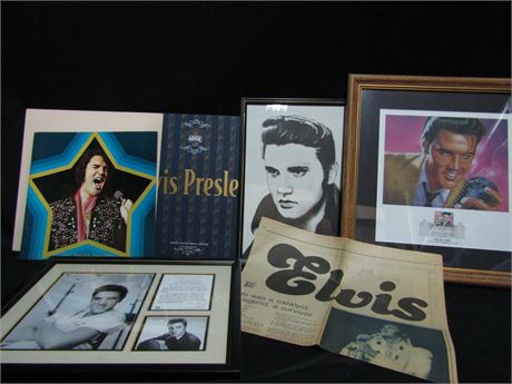 Elvis Collection, Special Photo Concert Mag, Stamps, Concert News Paper Article