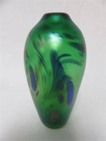 1984 BRIAN MAYTUM Studio Art Glass Signed Vase