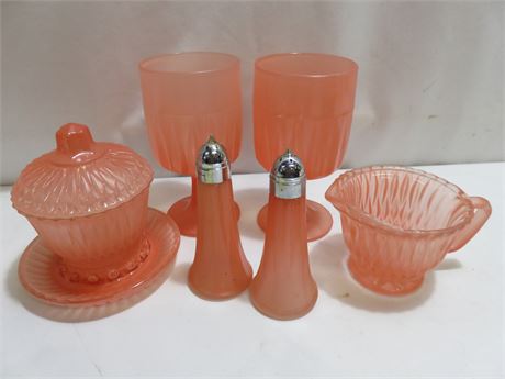 LIBBEY Pink Salmon Colored Glassware