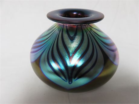 1988 ABELMAN Art Glass Signed Vase