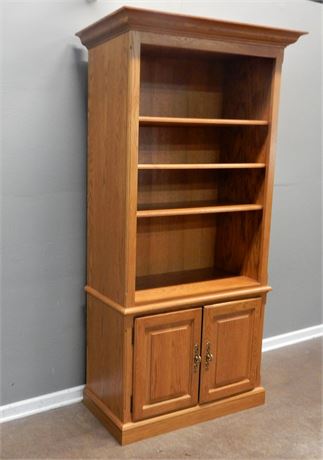 Oak Bookcase with Four Adjustable Shelves