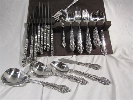 Vintage Oneida Stainless Flatware, 47 Piece wrapped in Cloth