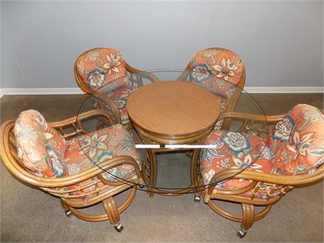 Rattan Bamboo Table and Chair Set