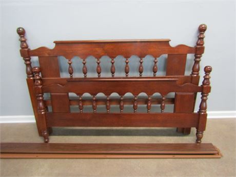Vintage Wooden Bed, Rails and Foot Boards