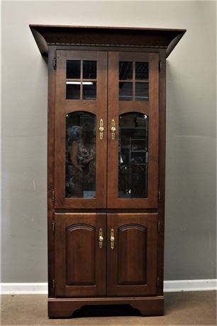 Display or Curio Cabinet with Glass doors in a Mission like style