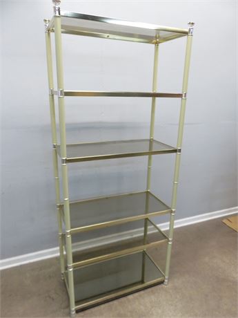 6-Tier Glass Shelf Metal Display Rack