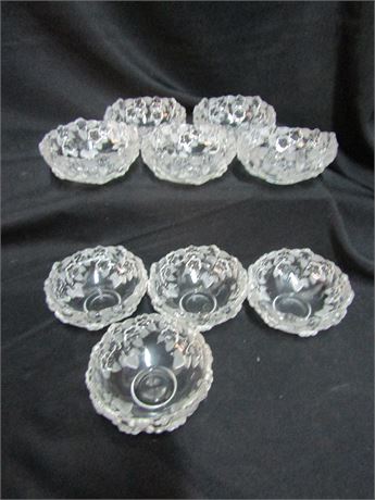Vintage Etched Crystal Glass Bowls