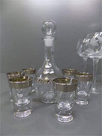 Two Glass Decanter Sets