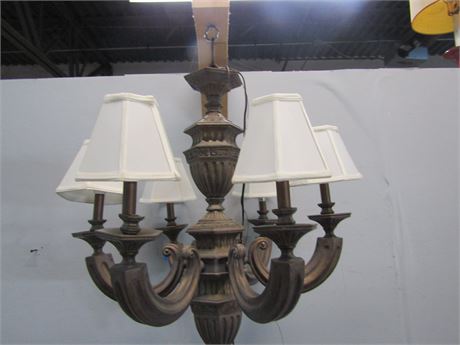 Antiqued Grand Shaded Chandelier