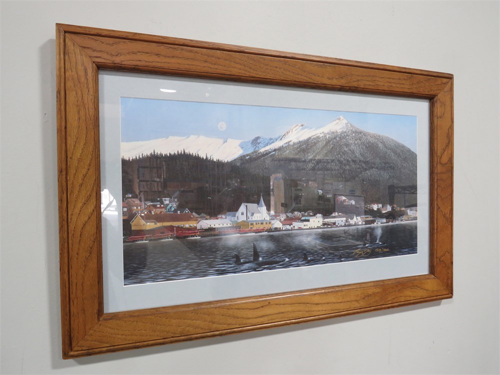 Transitional Design Online Auctions TERRY PYLES Alaskan Whale Scene