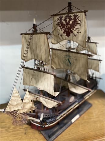 Vintage Spanish Vessel Ship Wooden Replica