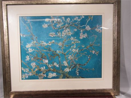 Blue and Gold Asian Style Framed Wall Art