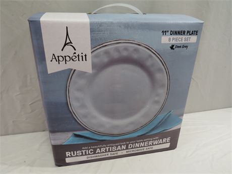 APPETIT Rustic Artisan Stoneware 8-Piece Dinner Plate Set