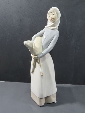 LLADRO Girl with Lamb Figurine