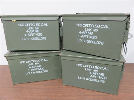 O.D. Green Military Surplus .50 Cal Ammo Boxes