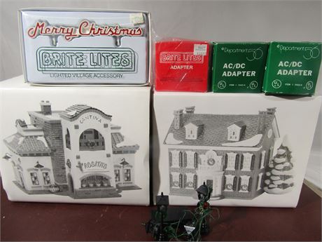 Dept. 56 "Snow Village" Federal House, Rosita's, and Accessories