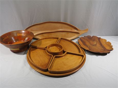 Wooden Servingware Lot