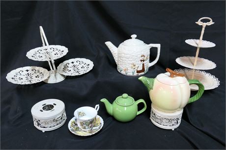 Royal Albert Bone China Cup & Saucer / Garden Tea Pot/ Server / Pot Warmers