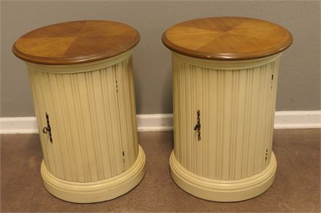 Pair of Cylindrical Pot Cupboards (Night stands or End Tables)