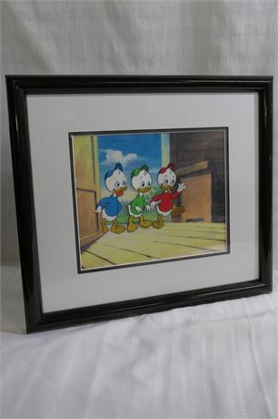 Walt Disney Framed Cell of Huey, Duey & Luey, original TV Series 'Duck Tales'