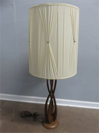 Mid-Century Walnut Sculptural Table Lamp