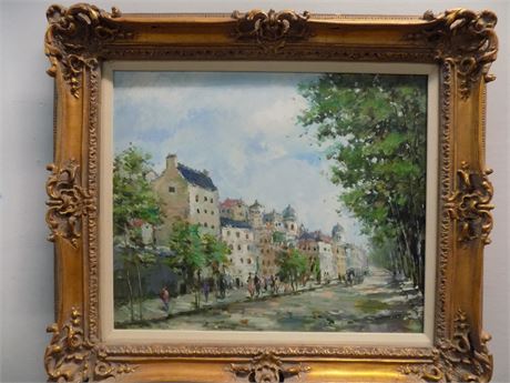 Oil on Canvas "French Street" Painting