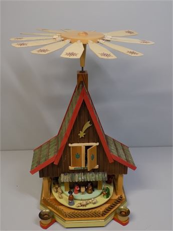 Vintage Wooden Christmas Pyramid Carousel