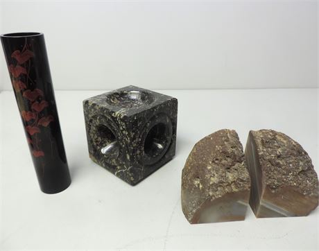 Geode Bookends / Stone Candleholder