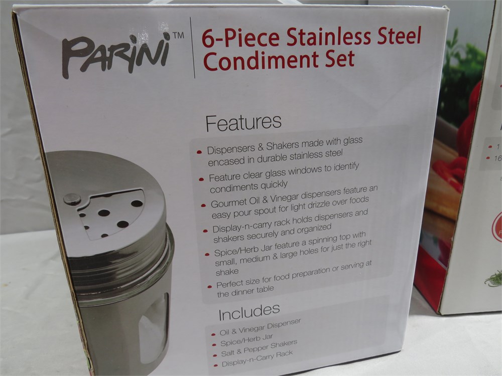 PARINI 6-piece Stainless Steel Condiment Set for sale online