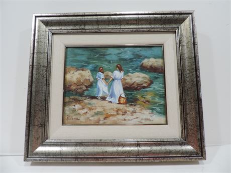 Signed P. COLOMA Painting. Untitled. Made in Spain.