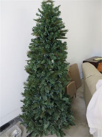 7 ft. Pre-Lit Artificial Slim Christmas Tree