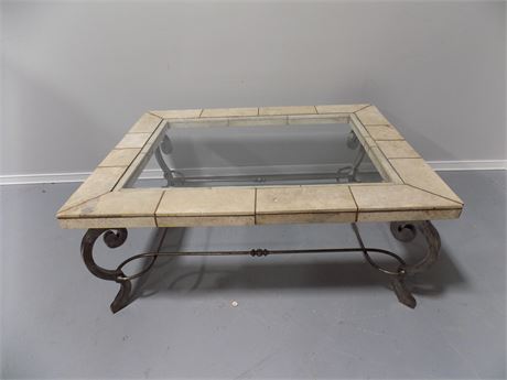 Stone & Glass Coffee End Table