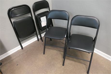 Black Padded Folding  / Card table Chair Lot of 4