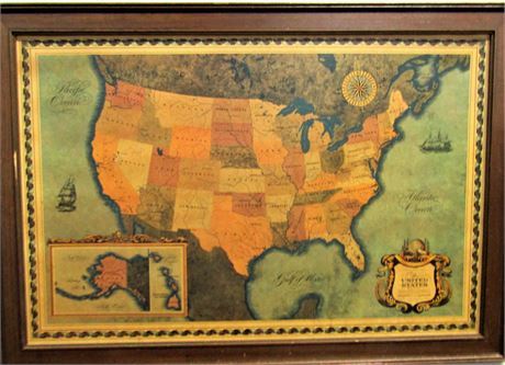 The Aaron Brothers Map Of The United States In Frame