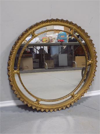 Gold Leaf Round English Style Mirror