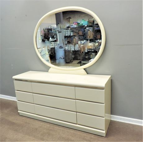 Broyhill Lacquer Dresser and Mirror