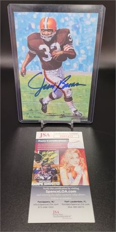 Jim Brown Autographed and JSA Certified Authentic 1989 Hall of Fame Art Piece