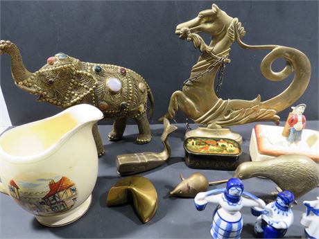 Brass & Porcelain Decoratives
