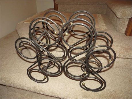 Hand Crafted Wrought Iron Wine Rack