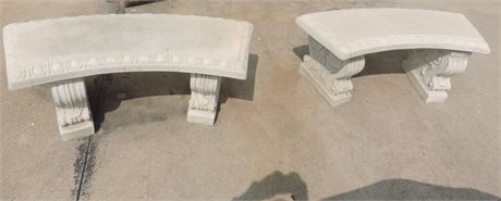 Pair of Concrete Outdoor Benches