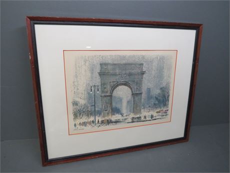 RALPH AVERY Lithograph Arc De Triomphe Paris