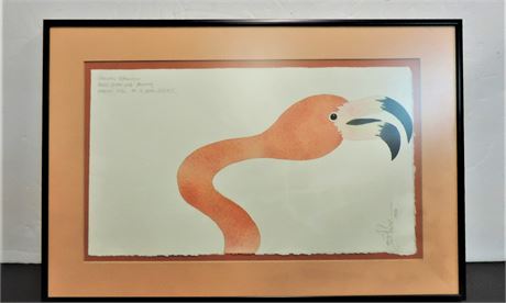 Original Signed R. John Ichter "Miami Vice" American Flamingo