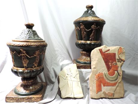 Roman Dancing Urns / Egyptian Art Lot