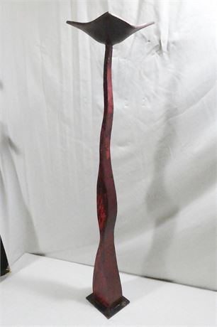 Sculpted Red Curvy Stand, Candle or Bowl Holder
