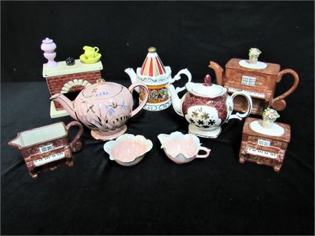 9 Piece China Lot including Teapots