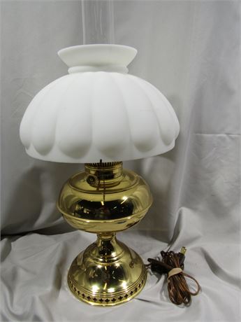 Antique White Globe Glass Kerosene Lamp