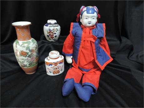 Chinese Porcelain Doll / Royal Satsuma Vase